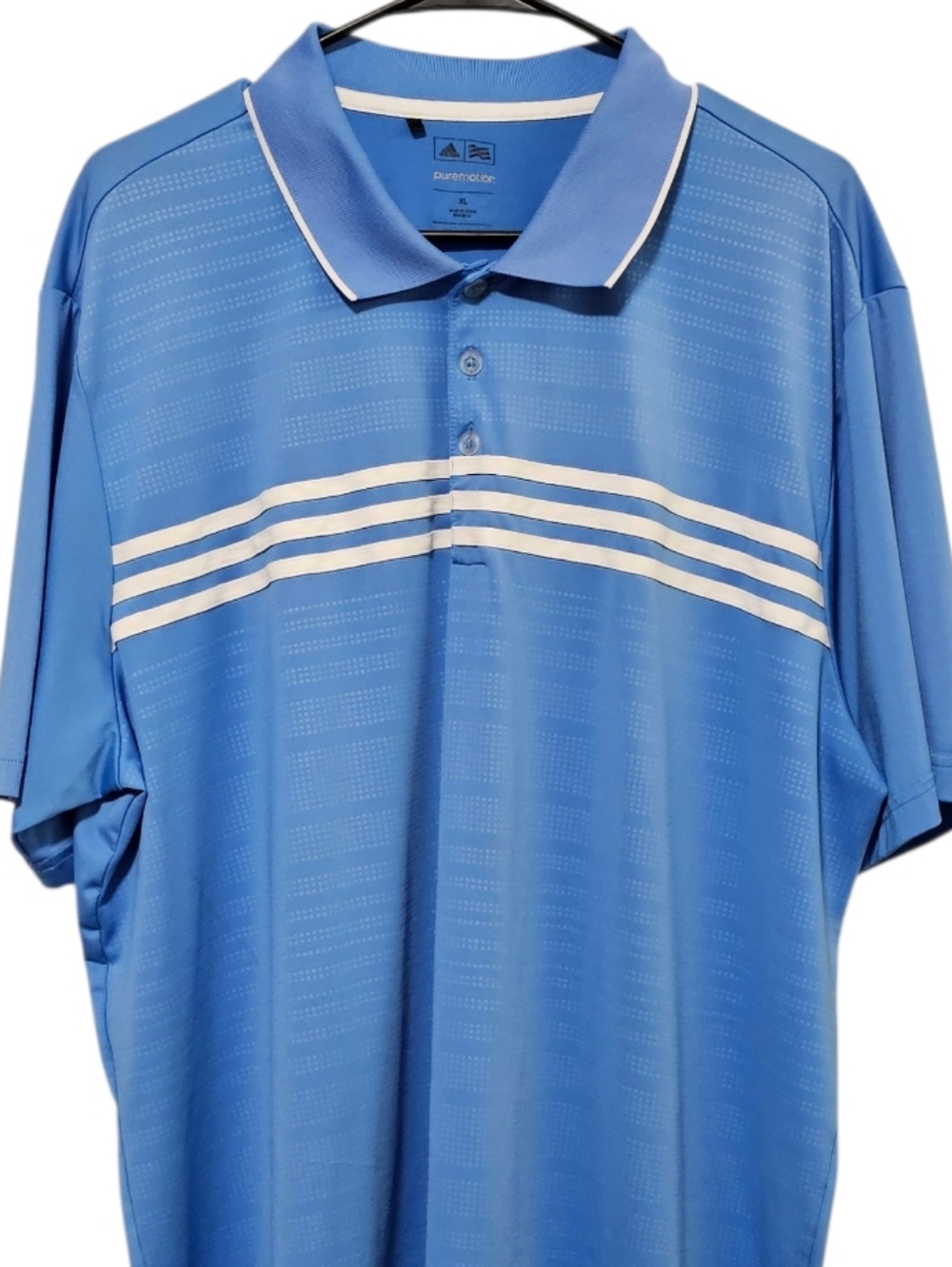 Adidas Pure Motion Men's Blue & White Poly Blend Polo Summer Sport Size Xl